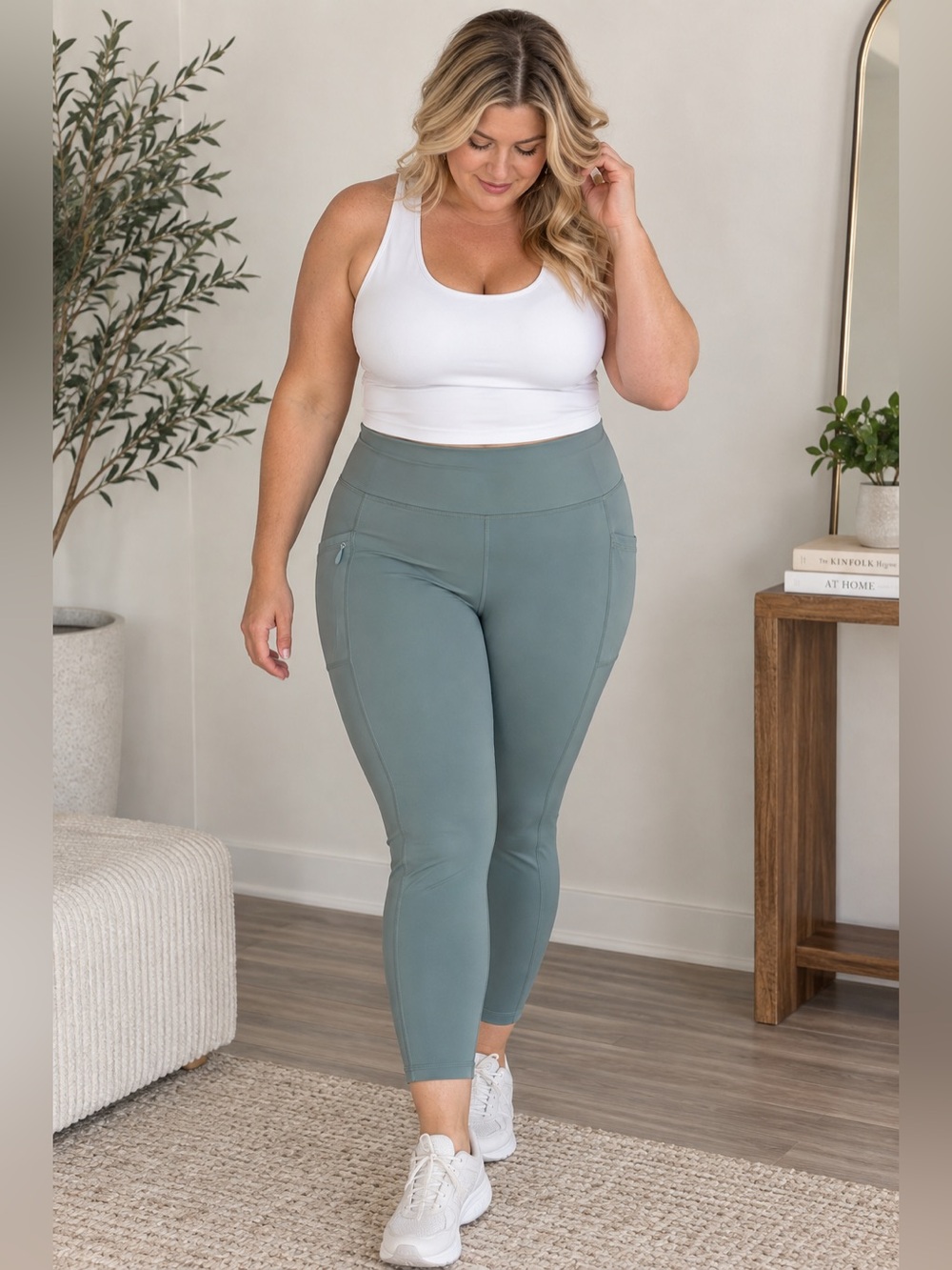 Adrienne Vittadini Sport High Rise Pocket Leggings XL
